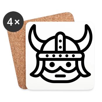 Wikinger - Untersetzer (4er-Set) - Weiß - Vorne