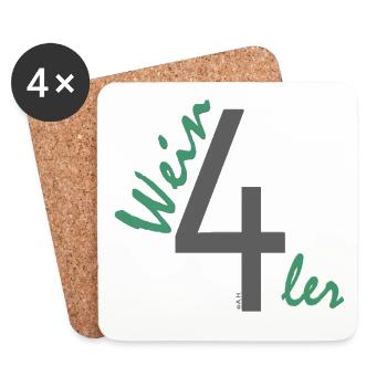 Wein4tler - Untersetzer (4er-Set) - Weiß - Vorne