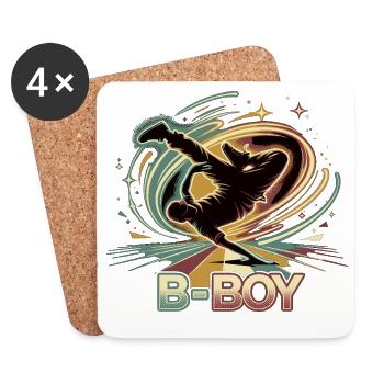 B-Boy Breakdance Hip Hop Tanz Streetstyle - Untersetzer (4er-Set) - Weiß - Vorne