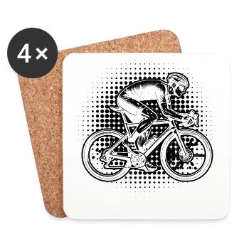 Geschenkidee für einen Roadbike mit Roadbike - Untersetzer (4er-Set) - Weiß - Vorne