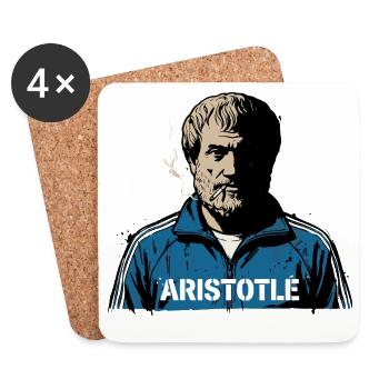 Aristoteles' Straßenkluges Porträt - Untersetzer (4er-Set) - Weiß - Vorne