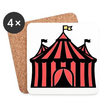 Circus Tent Manege Circus Colorful - Coasters (set of 4) - white - Front