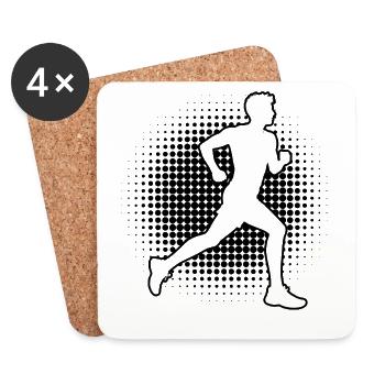Idée cadeau pour une course à pied - Dessous de verre (lot de 4) - blanc - Devant
