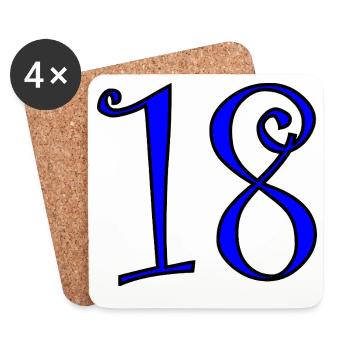 18. 18 JAHRE ALT. 18-JÄHRIGES JUBILÄUM. 18. GEBURTSTAG. - Untersetzer (4er-Set) - Weiß - Vorne