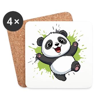 Panda Splash Joie Joie - Dessous de verre (lot de 4) - blanc - Devant