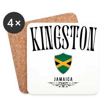 Souvenir Kingston, Elegant Kingston Design - Dessous de verre (lot de 4) - blanc - Devant