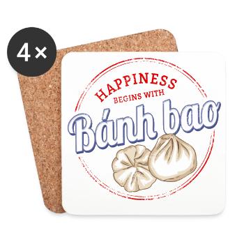 Raviolis Bánh Bao ou Raviolis millésimés Baozi - Dessous de verre (lot de 4) - blanc - Devant