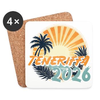 Teneriffa 2026 - Untersetzer (4er-Set) - Weiß - Vorne