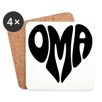 Oma - Untersetzer (4er-Set) - Weiß - Vorne