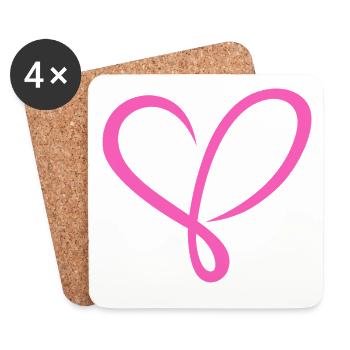 Herz pink - Untersetzer (4er-Set) - Weiß - Vorne