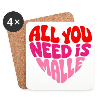 Malle 2026 All you need is Malle - Untersetzer (4er-Set) - Weiß - Vorne