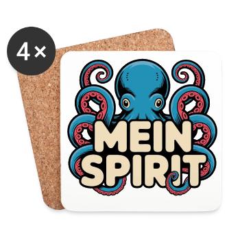 Mein Spirit Kraken Oktopus Illustration - Untersetzer (4er-Set) - Weiß - Vorne