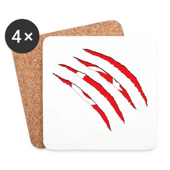 Turkey Flag Red Claws Over Circle - Coasters (set of 4) - white - Front