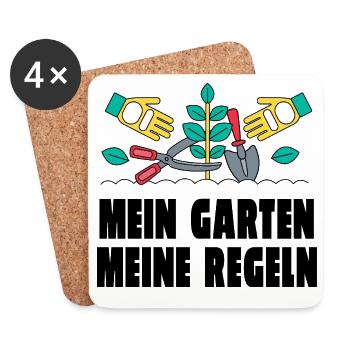 Mein Garten Shirt - Untersetzer (4er-Set) - Weiß - Vorne