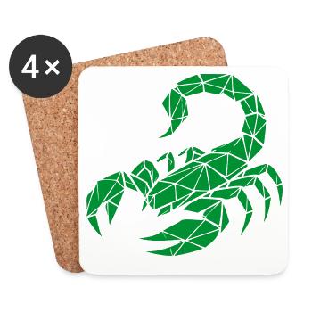 Scorpio – Power & Mystery - Coasters (set of 4) - white - Front