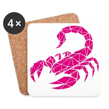 Scorpio – Power & Mystery - Coasters (set of 4) - white - Front