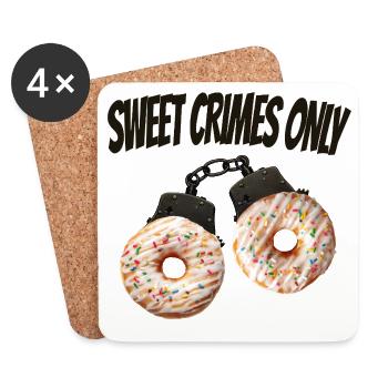 Süße Verbrechen Nur lustiges Donut-Hemd - Untersetzer (4er-Set) - Weiß - Vorne