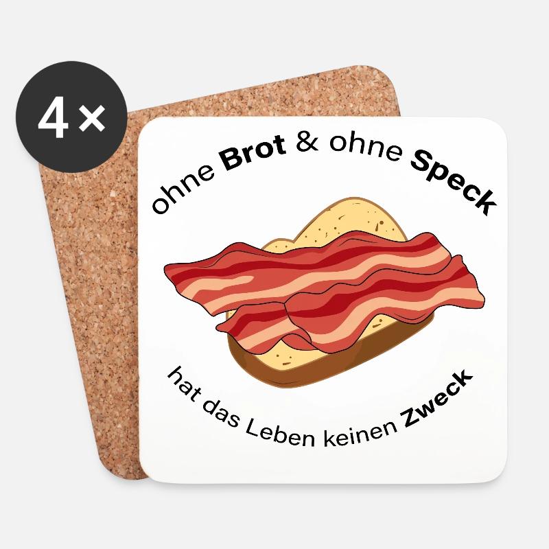 Ohne Brot und Ohne Speck - Untersetzer (4er-Set) - Weiß