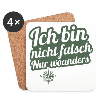 Ich bin nicht falsch, nur anders Kompass - Untersetzer (4er-Set) - Weiß - Vorne