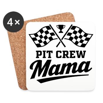Pit Crew Mama Motorsport Racing Design - Untersetzer (4er-Set) - Weiß - Vorne