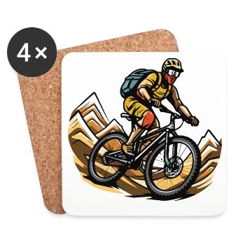 Mountain Bikers Sports Mountain Biking - Coasters (set of 4) - white - Front
