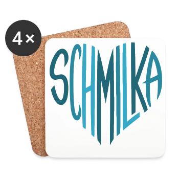 Schmilka Herzschrift Logo - Untersetzer (4er-Set) - Weiß - Vorne