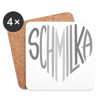 Schmilka Heart Font Logo - Coasters (set of 4) - white - Front