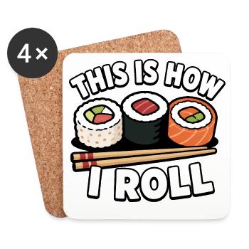 How to roll Japanese sashimi rolls - Coasters (set of 4) - white - Front