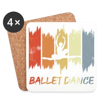 Vintage Ballett Tanz - Untersetzer (4er-Set) - Weiß - Vorne