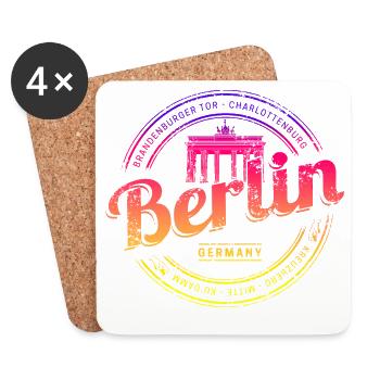 Berlin in Deutschland mit Regenbogenfarben Design - Untersetzer (4er-Set) - Weiß - Vorne
