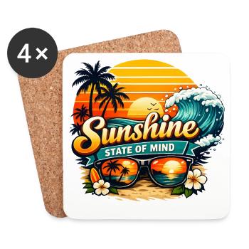 Sunshine State of Mind – Sommer, Sonne & Beach Vib - Untersetzer (4er-Set) - Weiß - Vorne
