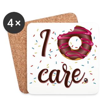 Glasierte Donut Abbildung mit Inschrift - Untersetzer (4er-Set) - Weiß - Vorne
