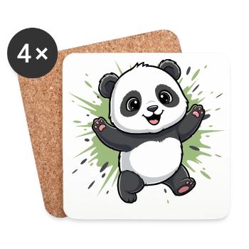 Fond du Panda Spritz Câlin - Dessous de verre (lot de 4) - blanc - Devant