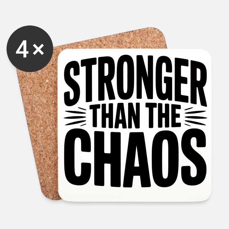 Stronger Than The Chaos - Untersetzer (4er-Set) - Weiß