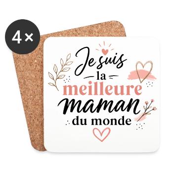 Je suis la meilleure maman du monde - Dessous de verre (lot de 4) - blanc - Devant