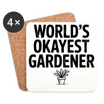 World's Okayest Gardener - Coasters (set of 4) - white - Front