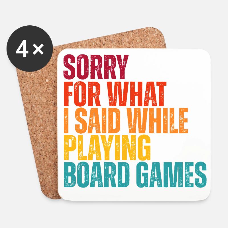 Sorry for What I Said: Board Games - Untersetzer (4er-Set) - Weiß