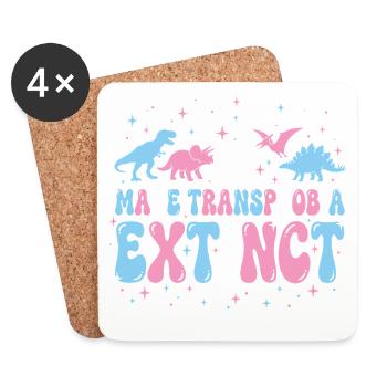 LGBTQ Pride Month - Make Transphobia Extinct - Coasters (set of 4) - white - Front