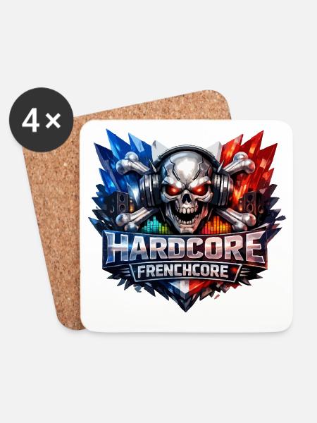 Hardcore Frenchcore Skull Art - Coasters (set of 4) - white