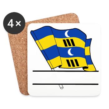 Ameland Flag – Custom Island Design - Coasters (set of 4) - white - Front