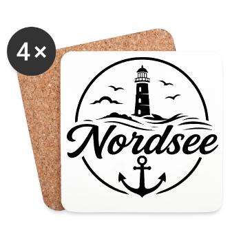 North Sea - Coasters (set of 4) - white - Front