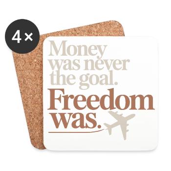 Money Goal Freedom Mindset Entrepreneur Freedom - Coasters (set of 4) - white - Front
