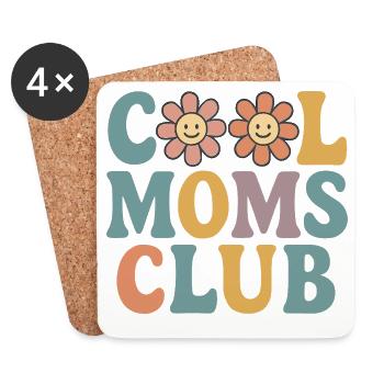 Mama Cool Moms Club Blumen Shirt - Untersetzer (4er-Set) - Weiß - Vorne
