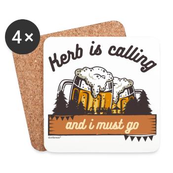 Kerb is calling - Die Kerb ruft ich muss los - Untersetzer (4er-Set) - Weiß - Vorne