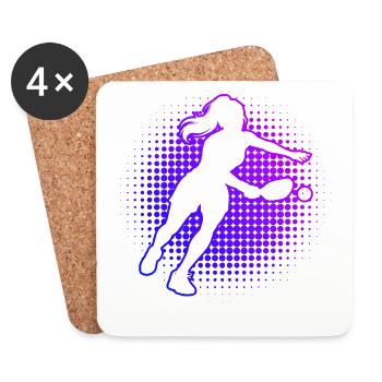 Pickleball players Geschenkidee für den Geburtstag - Untersetzer (4er-Set) - Weiß - Vorne