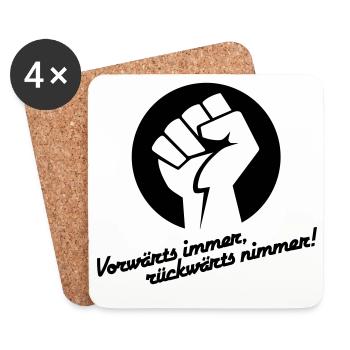 Vorwärts immer rückwärts nimmer v.1 - Untersetzer (4er-Set) - Weiß - Vorne
