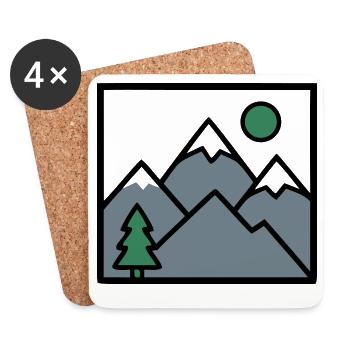 Mountains Forest Hiking Camping Friends of Nature - Coasters (set of 4) - white - Front