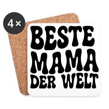 Beste Mama der Welt - Untersetzer (4er-Set) - Weiß - Vorne