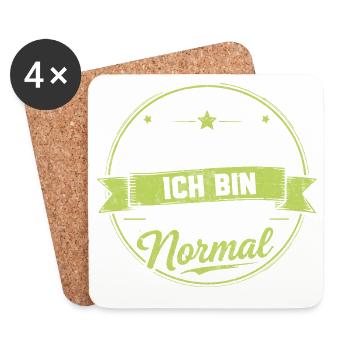 Ich bin nicht verrückt – nur nicht normal - Untersetzer (4er-Set) - Weiß - Vorne
