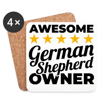 Bester Schäferhund Besitzer - Untersetzer (4er-Set) - Weiß - Vorne